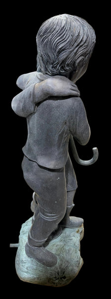 Bronze Statue Fountain of Children Under Umbrella by Leonardo Rossi
