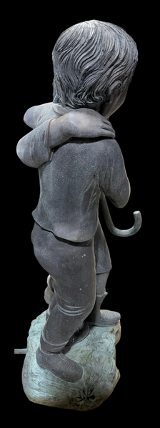 Bronze Statue Fountain of Children Under Umbrella by Leonardo Rossi
