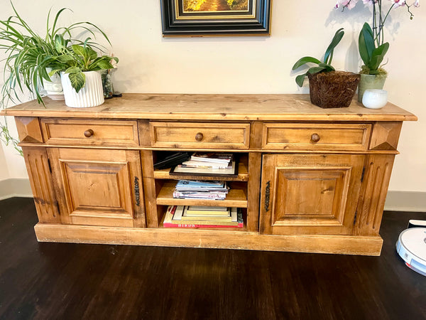 Pine Buffet Console Cabinet