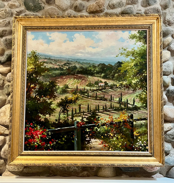 Custom Framed Art Oil on Canvas Painting by Andino