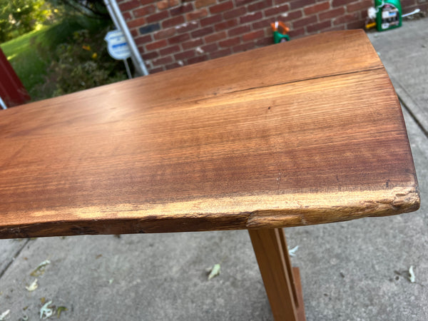 NEW Hand Made Solid Walnut Live Edge Console Trestle Table
