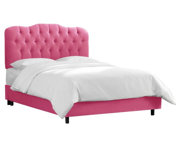 Lulu and Georgia Queen Tufted Hot Pink Bed