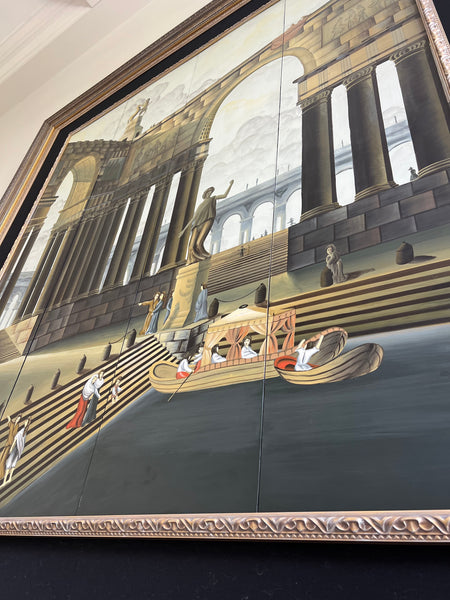 Extra Large Custom Matted and Framed 4 Panel Screen Art by Robert Hubert