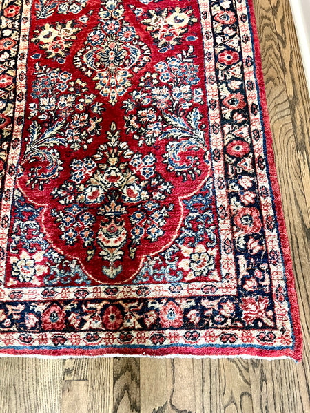 Antique Sarouk Handmade 18' Runner Rug