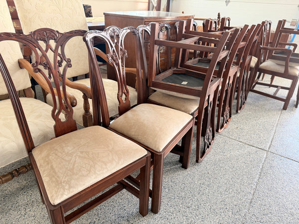 Set of 12 Italian Chippendale Dining Chairs