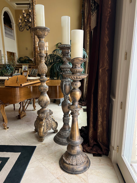 Set of 3 Floor Size Candlesticks (2 Sets Available)