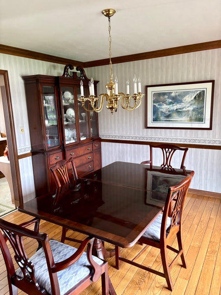 Antique Mahogany Double Pedestal Georgian Style Dining Set