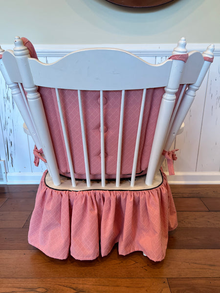 Antique Chiavari Painted Chestnut Rocking Chair with Springs