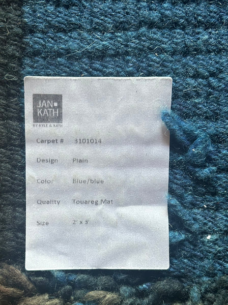 NEW Jan Kath Blue Tourareg Moroccan Mat Rug