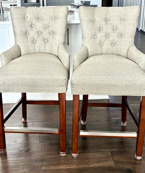 LUXEDECOR Cayle Tufted Counter Height Bar Stools (4 Available)