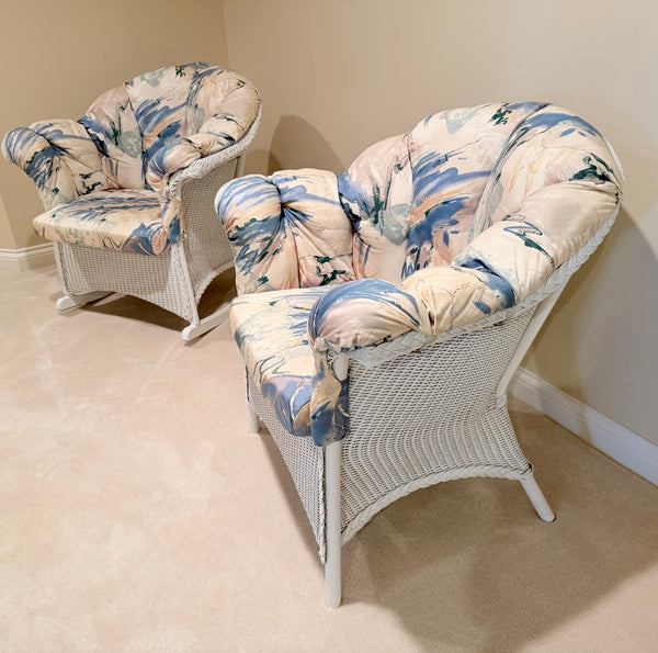 Lloyd Flanders Lloyd Loom Vintage 6 Piece White Wicker Set