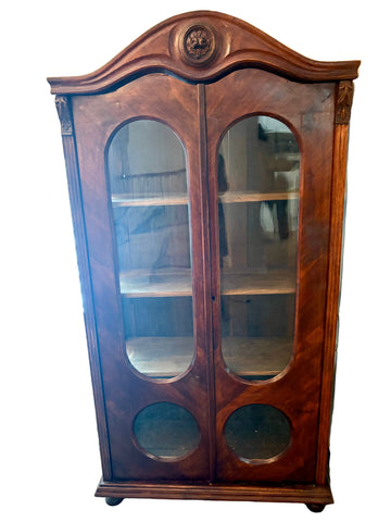 Antique Wood China Curio Cabinet