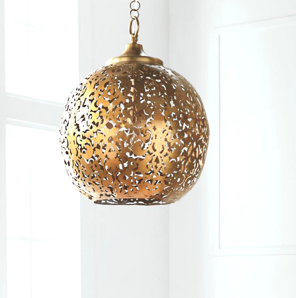 Frontgate Galicia 18" Brass Pendant Light (2 Available)