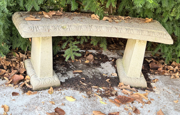 Cast Stone Curved Concrete Bench (3 available)