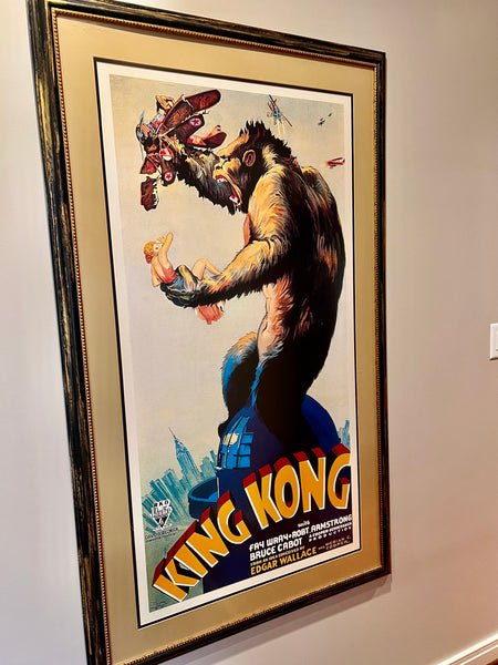 King Kong Framed Movie Poster with Art Glass