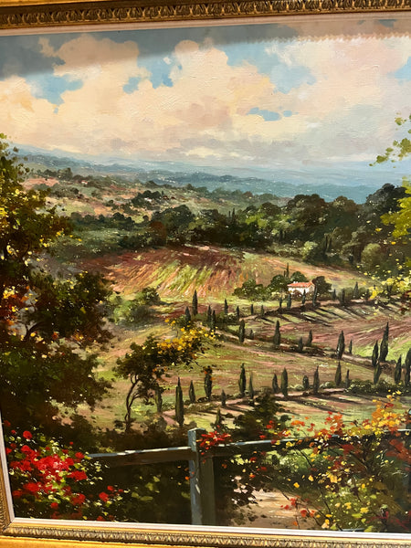 Custom Framed Art Oil on Canvas Painting by Andino