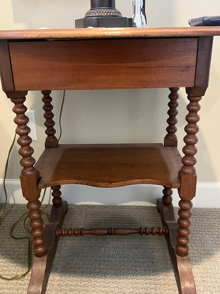 Oval Antique 2 Tier Side Table