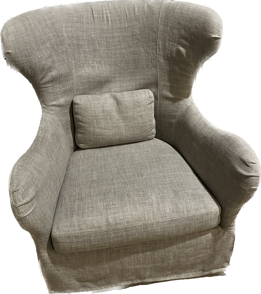 Pair of GABBY 360 Degree Swivel Slipcovered Transitional Wingback Line ...