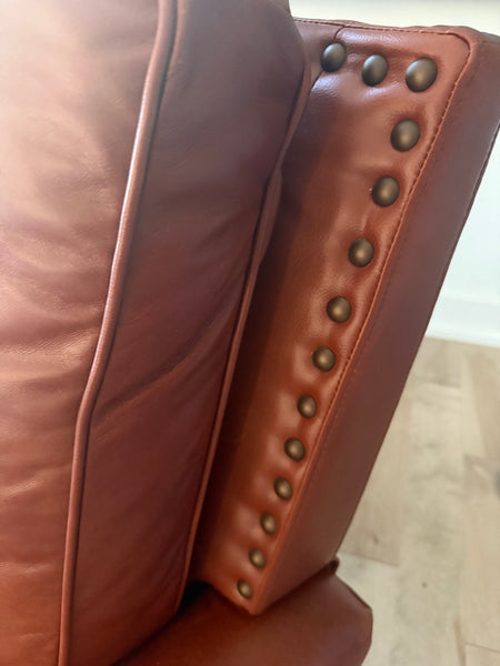 HULALA HOME Leather Classic Push Back Manual Recliner Armchair