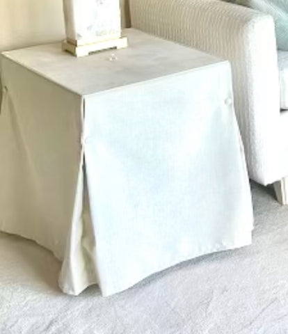 Ivory Slipcovered Side Table