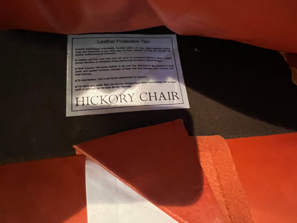 Hickory Chair Orange Tufted Leather Office Chair