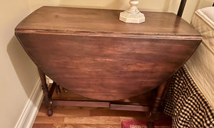 English Antique Oval Drop Leaf Gate Table
