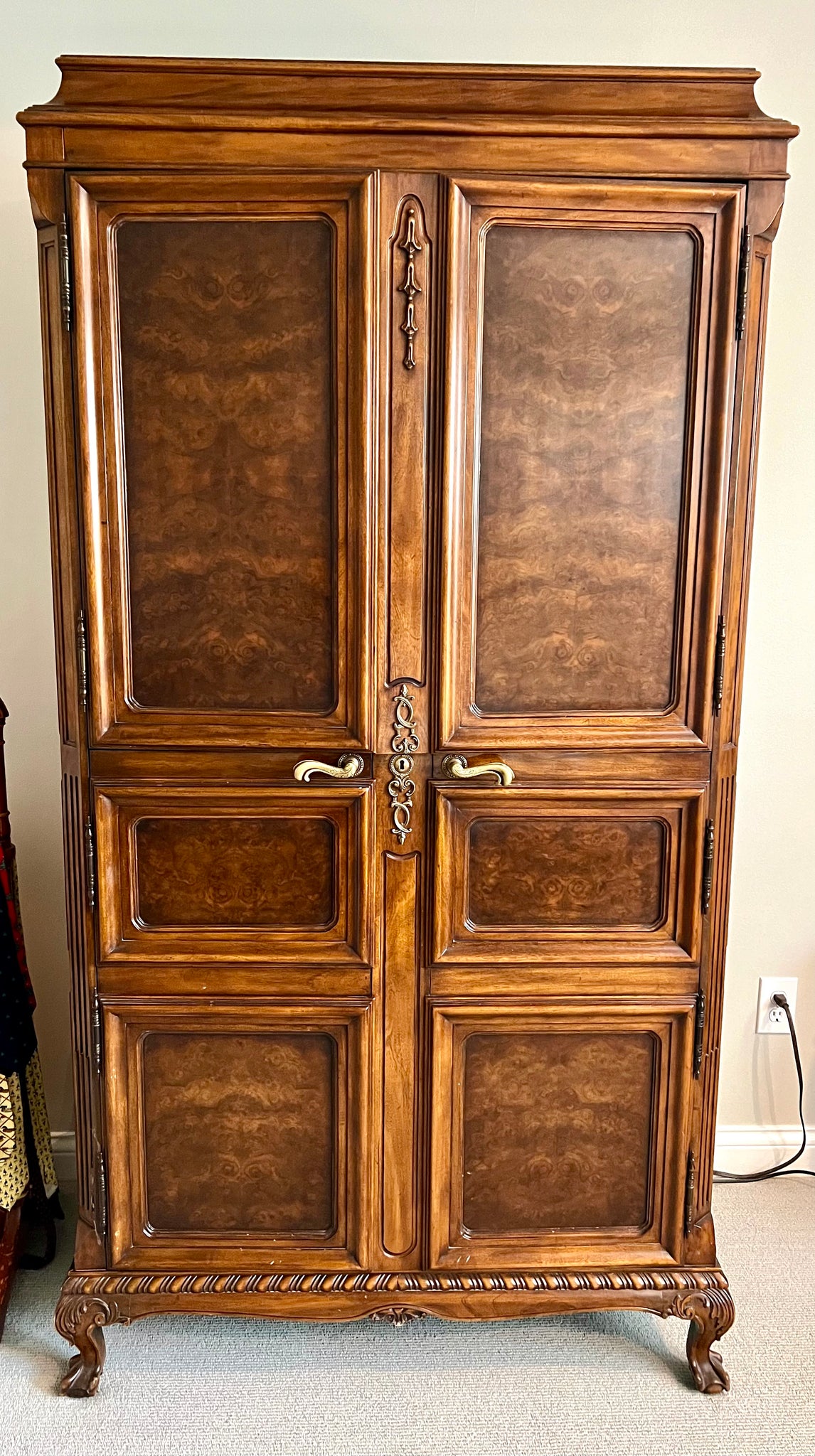 Karges Furniture Country French Walnut Wardrobe Armoire