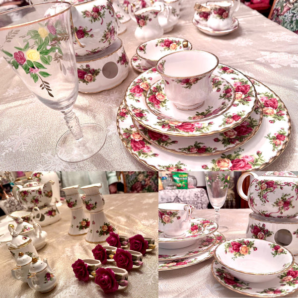 49 Piece Set of Royal Albert Old Country Roses China - Service for 8