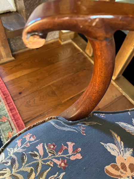 Pair of Vintage Blue Chippendale Style Chairs