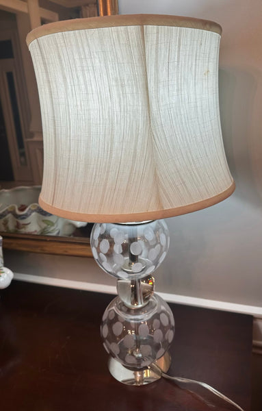 Pair of Etched Glass Table Lamps