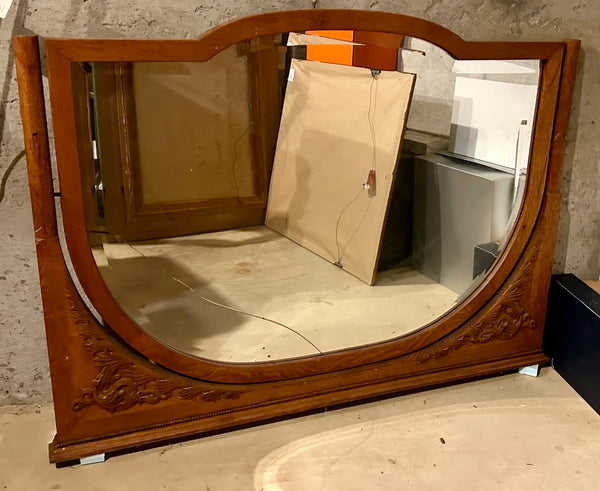 Antique Serpentine Dresser and Mirror