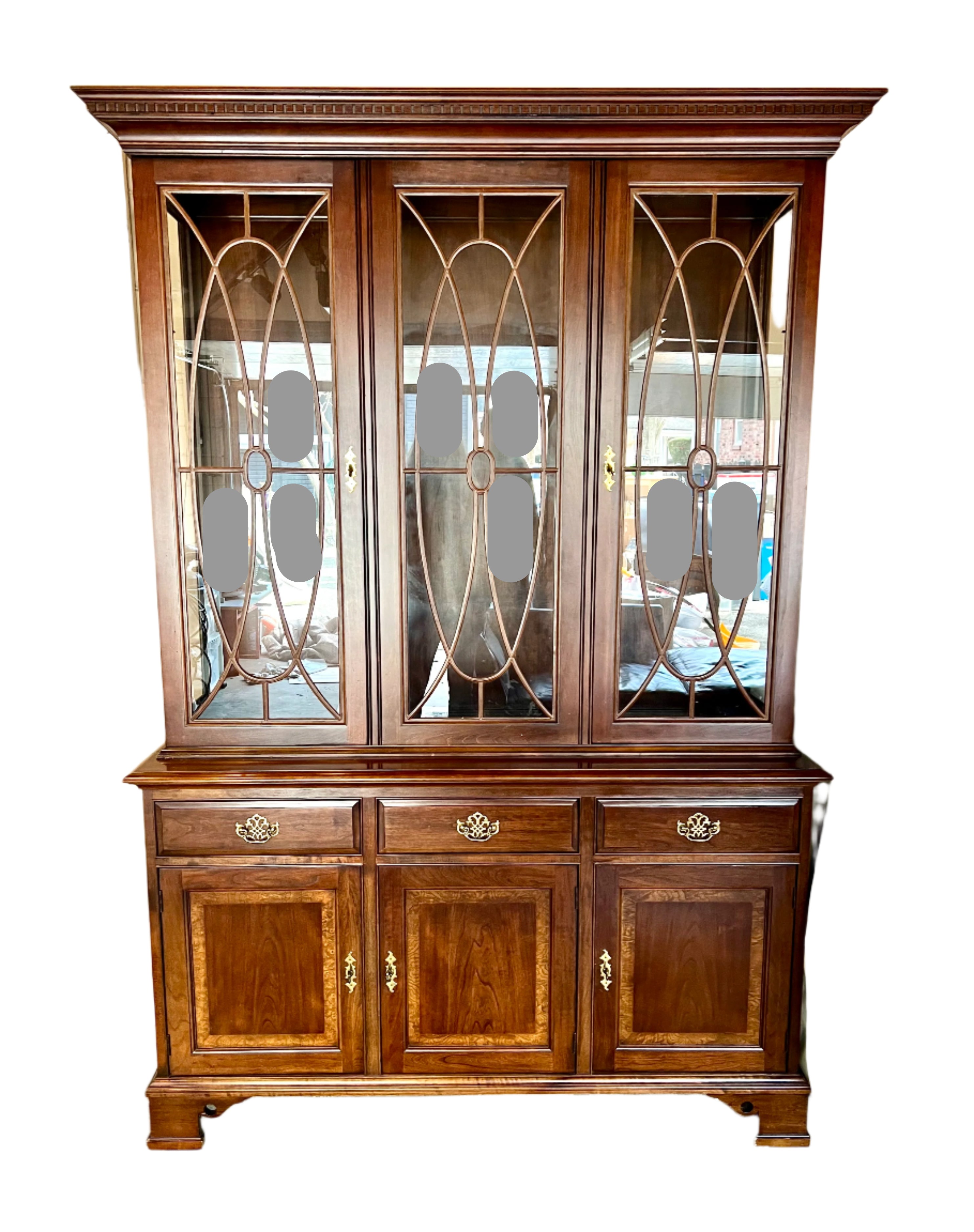 Pennsylvania House Glass Front China Cabinet Breakfront – KLM
