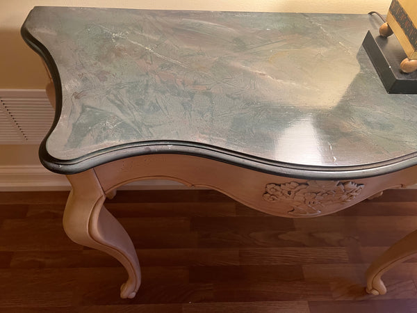 Faux Marble Painted Console Table from Bombay Company