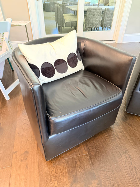 Black Swivel Barrel Chairs (4 Available)