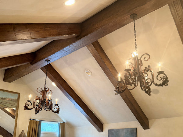 Antique Wrought Iron French Chandelier (2 Available)
