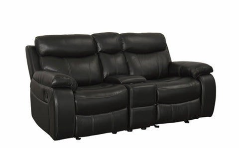 Havertys Black Leather Wrangler Reclining Loveseat (2 Available)