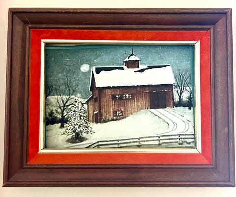 Barn with Snow Original Oil Painting