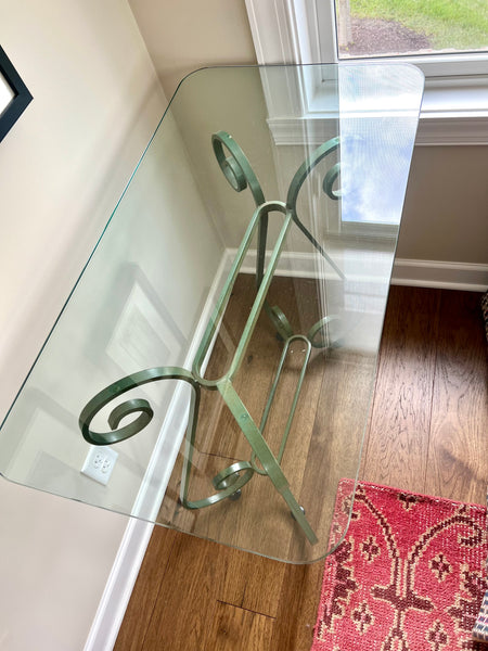 Iron and Glass Side Table