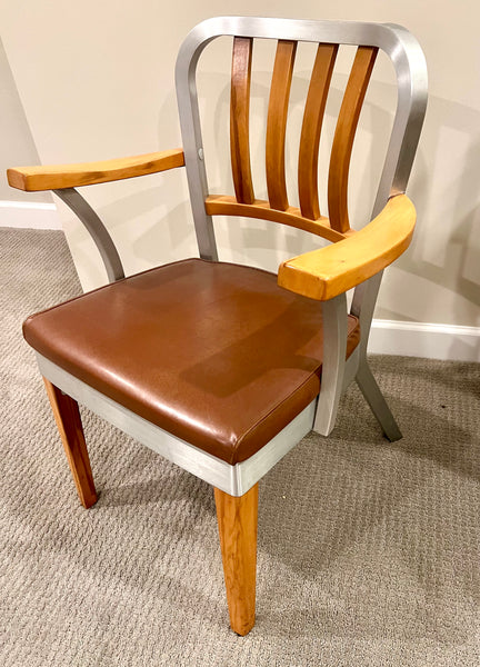 Shaw Walker MCM Aluminum and Wood Chair