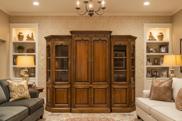 Vintage Solid Wood 3 Piece Entertainment Center