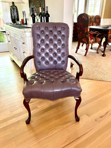 Vintage Tufted Leather Chesterfield Armchair (2 Available)