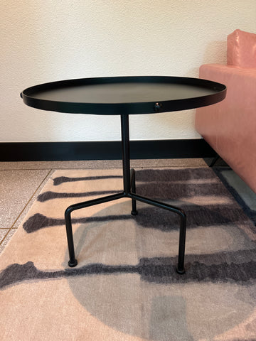 Noir 23" Round Black Metal Side End Table