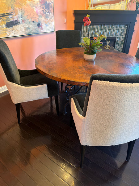 Arhaus 60" Round Hand Hammered Dining Table