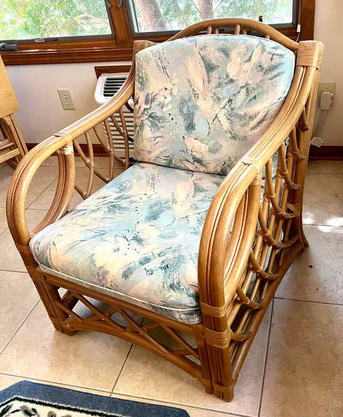 Vintage Lane Bamboo Loveseat and Pair Side of Chairs