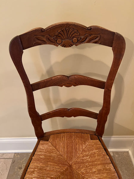 Wood and Wicker French Country Dining Chair