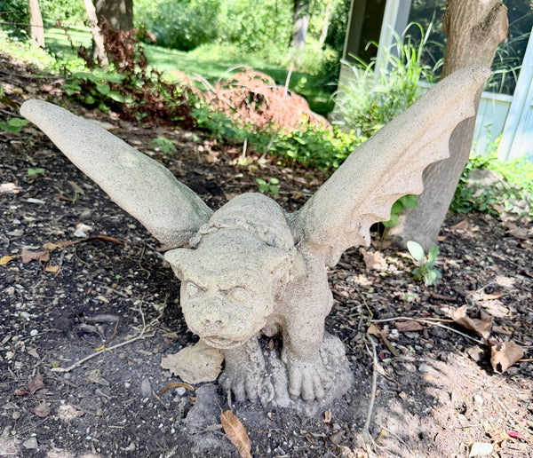 Chained Gargoyle Cast Stone Outdoor Sculpture