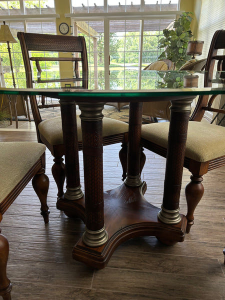 Serengeti Kuli Wood Round Pedestal 50"Dining Set from Ashley Furniture