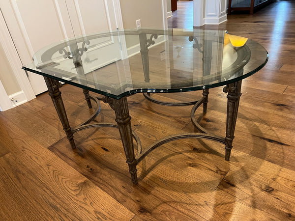 Glass and Bronze Coffee Table