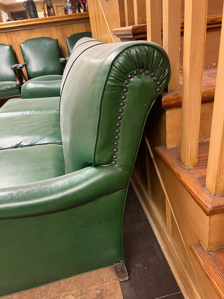 Vintage Green Leather Sofa
