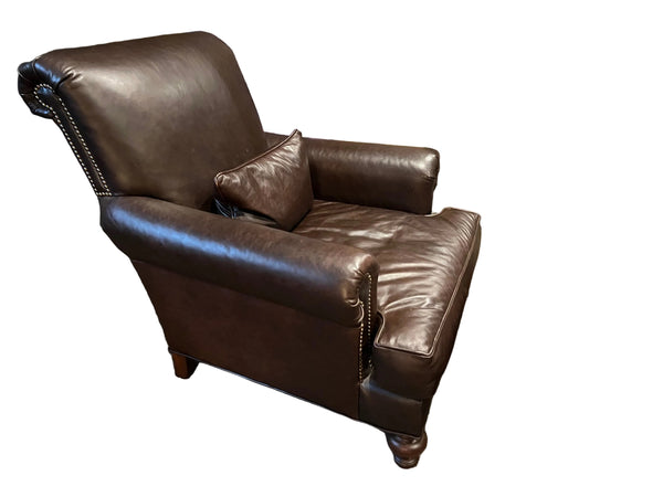 Old Hickory Tannery Leather Chair and Ottoman